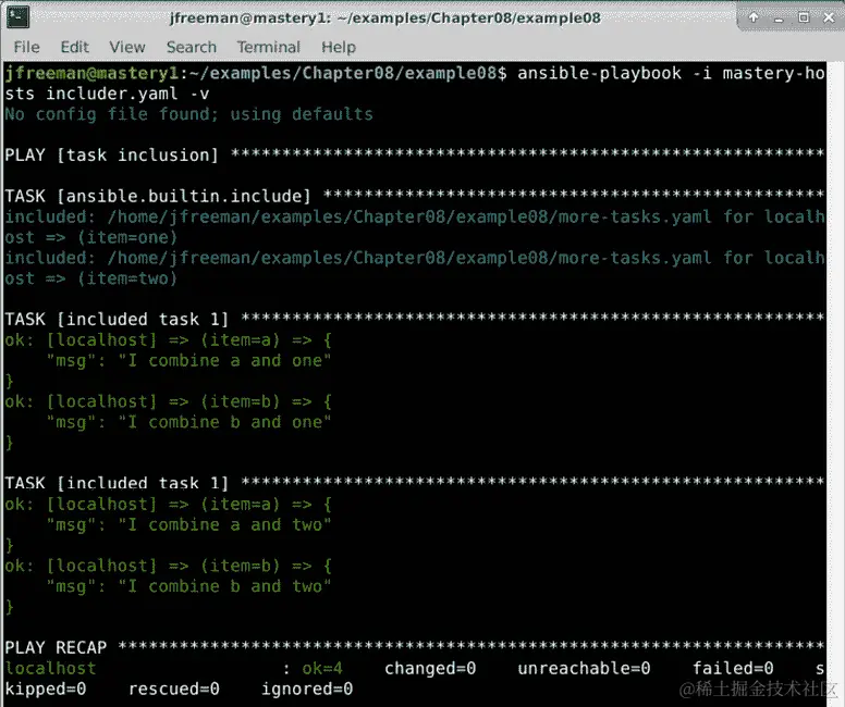 图 8.9 - 在包含的任务文件中运行嵌套循环，避免循环变量名称冲突