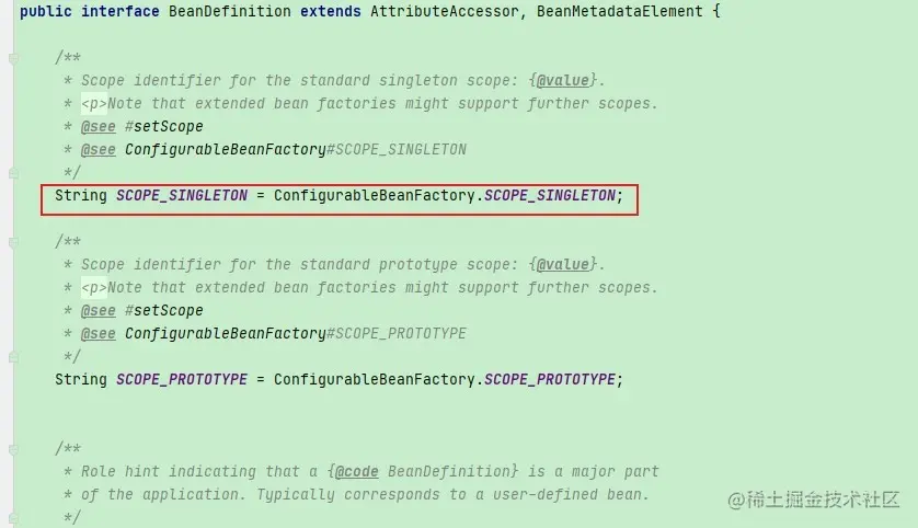 BeanDefinition的作用域
