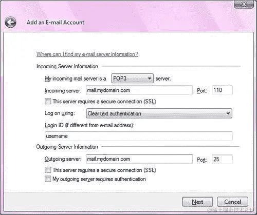 通过 Windows Live Mail 使用 POP3 检索电子邮件