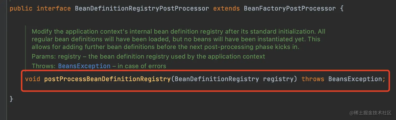 BeanDefinitionRegistryPostProcessor
