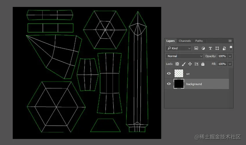 将UV贴图导入Photoshop