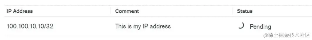 图 3.10：显示待处理状态的网络访问窗口