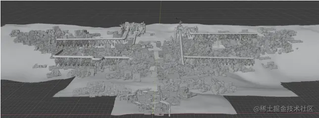 Blender的Scatter插件填充房屋成片的景象
