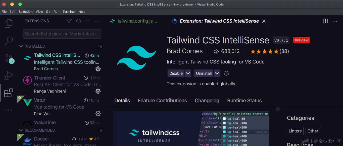 Install Tailwind CSS Intellisense Extension for VS Code
