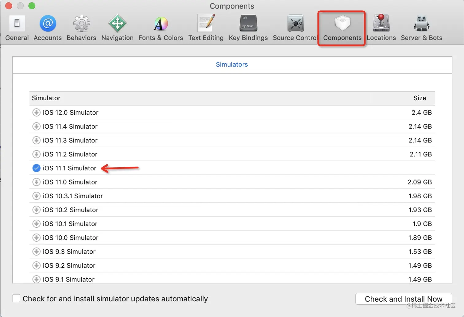 安装iOS11的模拟器