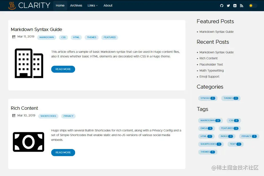 Clarity 风格主题