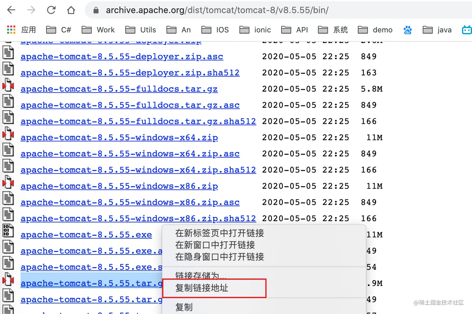 获取Tomcat的下载地址
