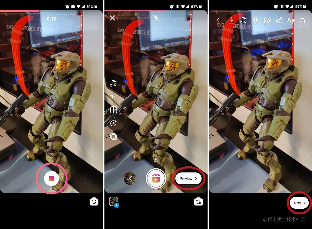 录制卷轴然后预览