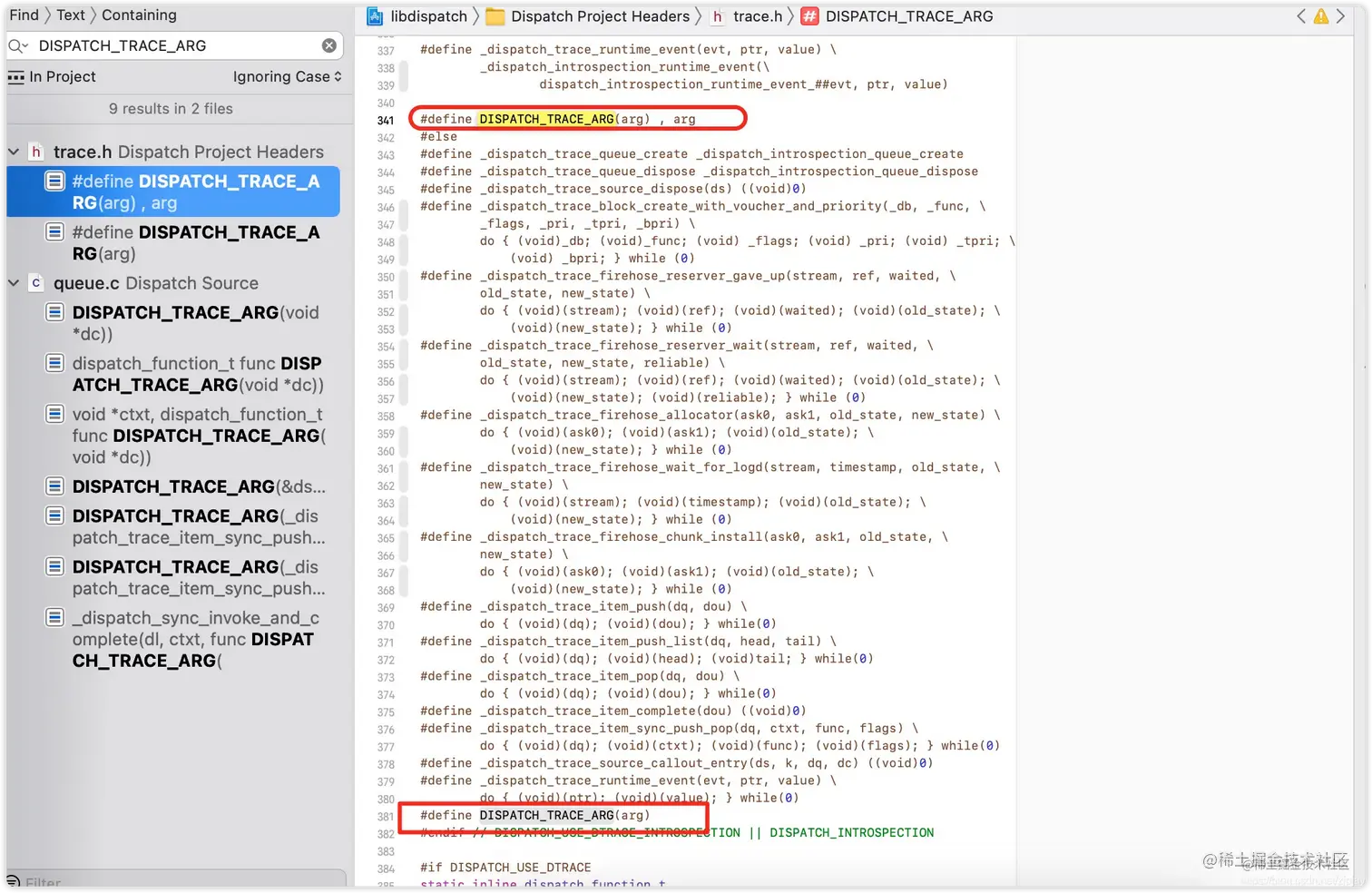 DISPATCH_TRACE_ARG