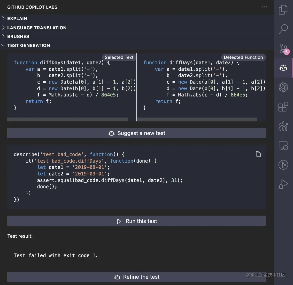 GitHub Copilot Labs 体验「收手吧，外面全是 ChatGPT」相信大家或多或少都体验过了 ChatGP - 掘金