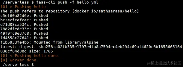 图 9.19：推送 Docker 镜像