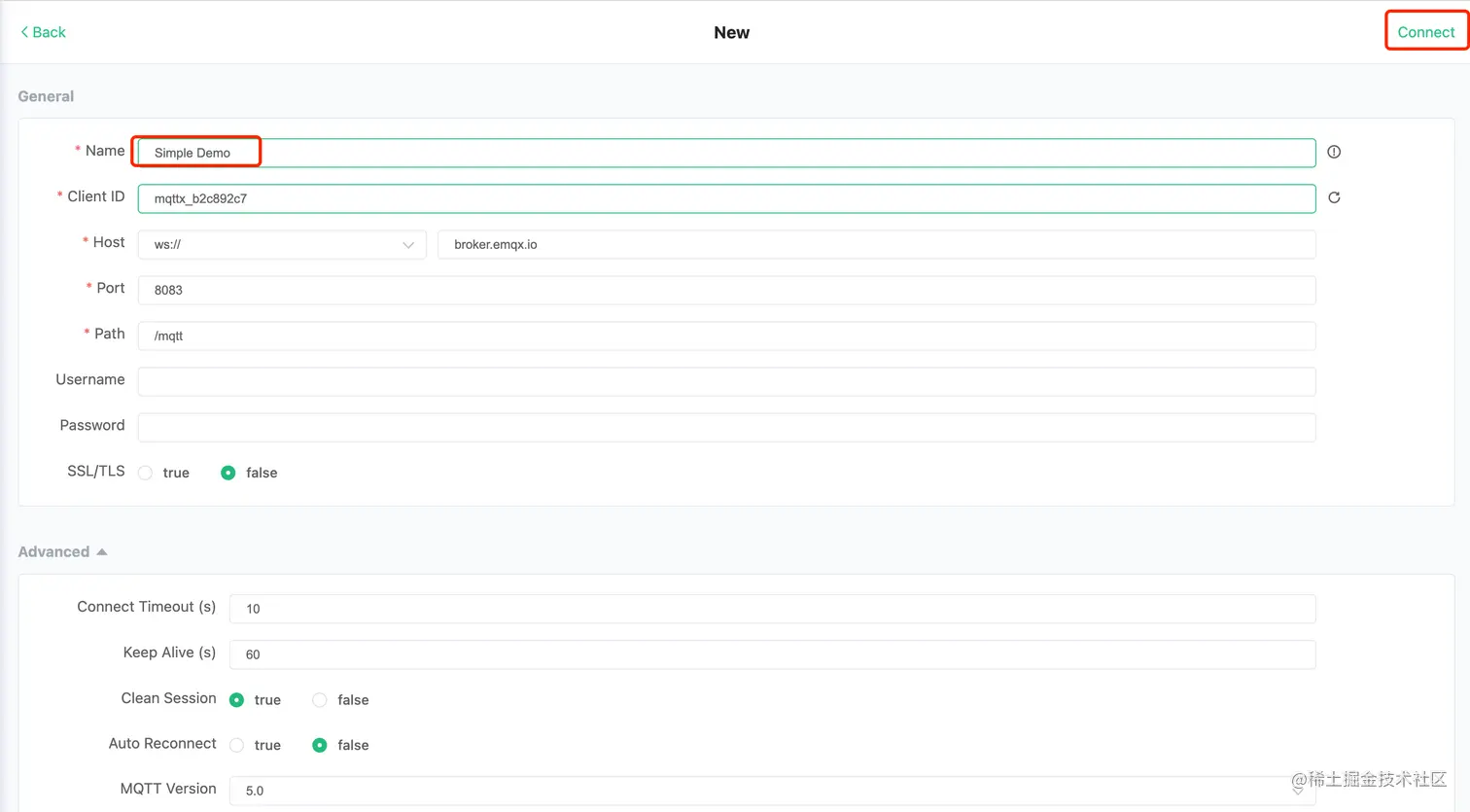 创建 MQTT 连接