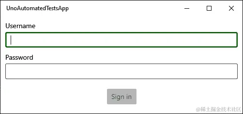 图 7.1 - 运行应用程序的屏幕截图，带有登录表单