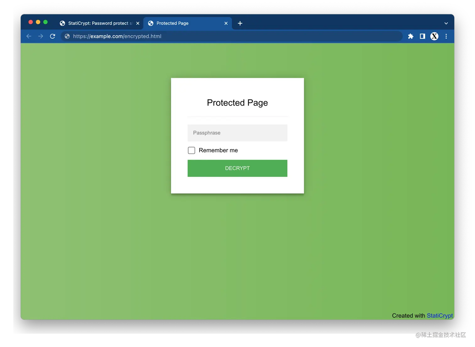 StatiCrypt: Password protect static HTML