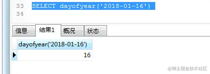 mysql-dayofyear