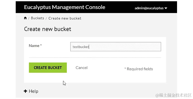 图 13.46 - 创建存储桶