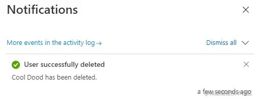 aad user has been deleted