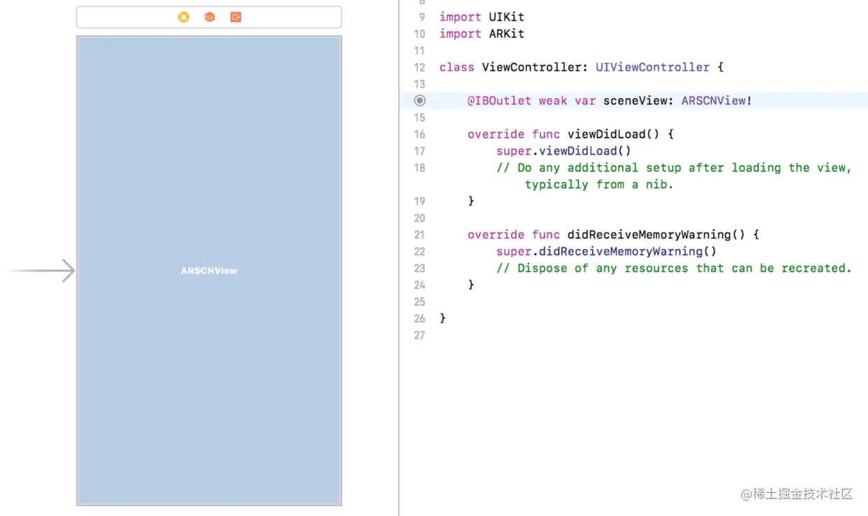 Creating an outlet variable for the scene view