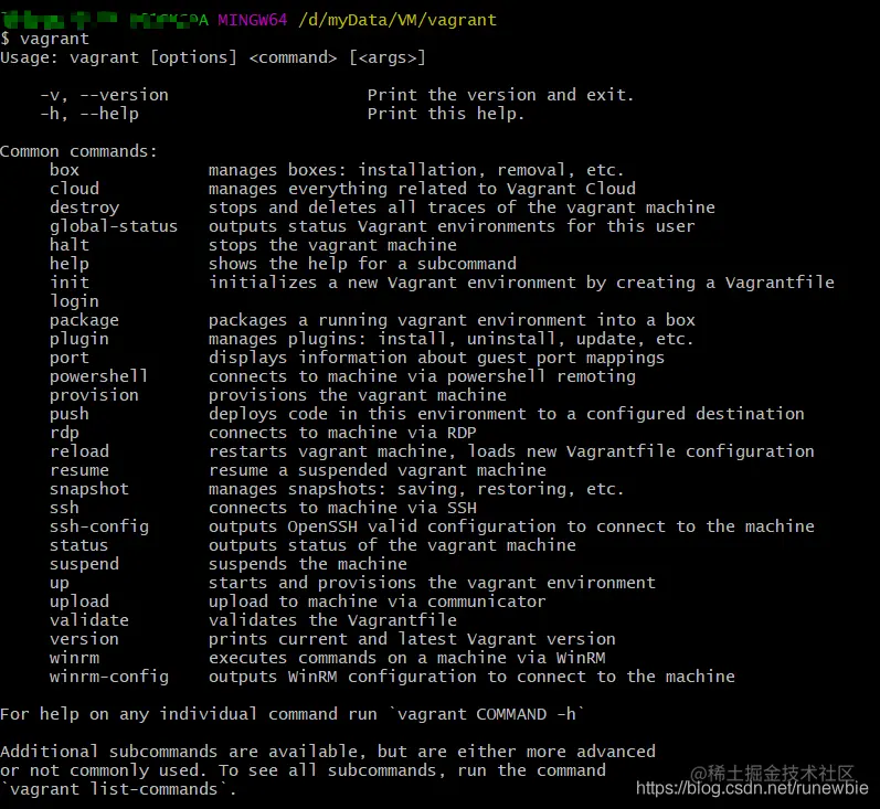 安装成功后的输出