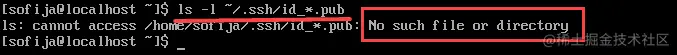 no such directory or ssh key found