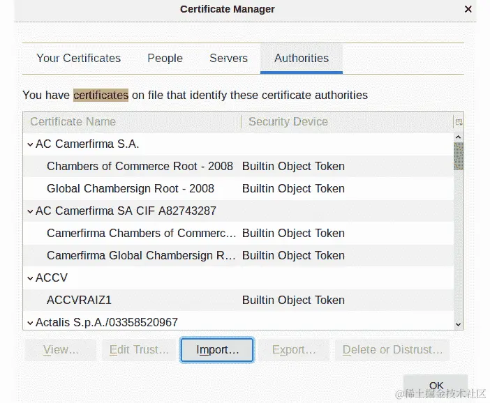 图 8.13 - 导入证书