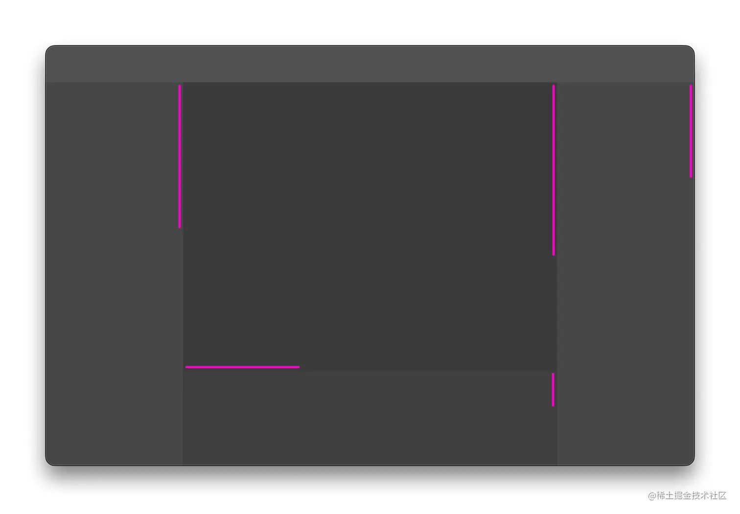This displays all the potential scroll space a user might have to play with, and the potential design for scroll bars to keep in mind