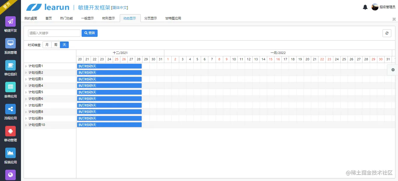 Learun敏捷框架甘特图——摆脱项目管理的泥沼