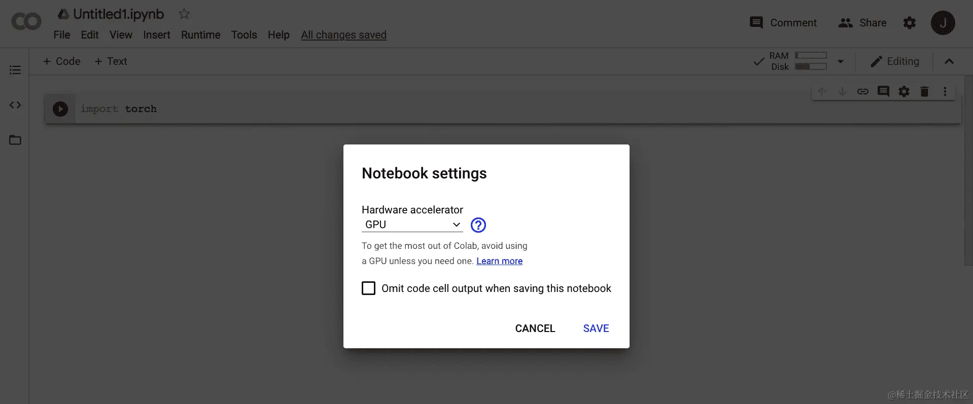 “在 Google Colaboratory 中使用 GPU”