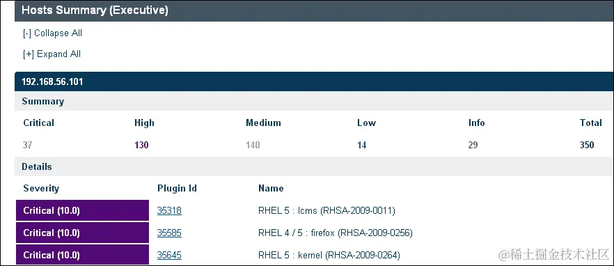 主机摘要（执行）