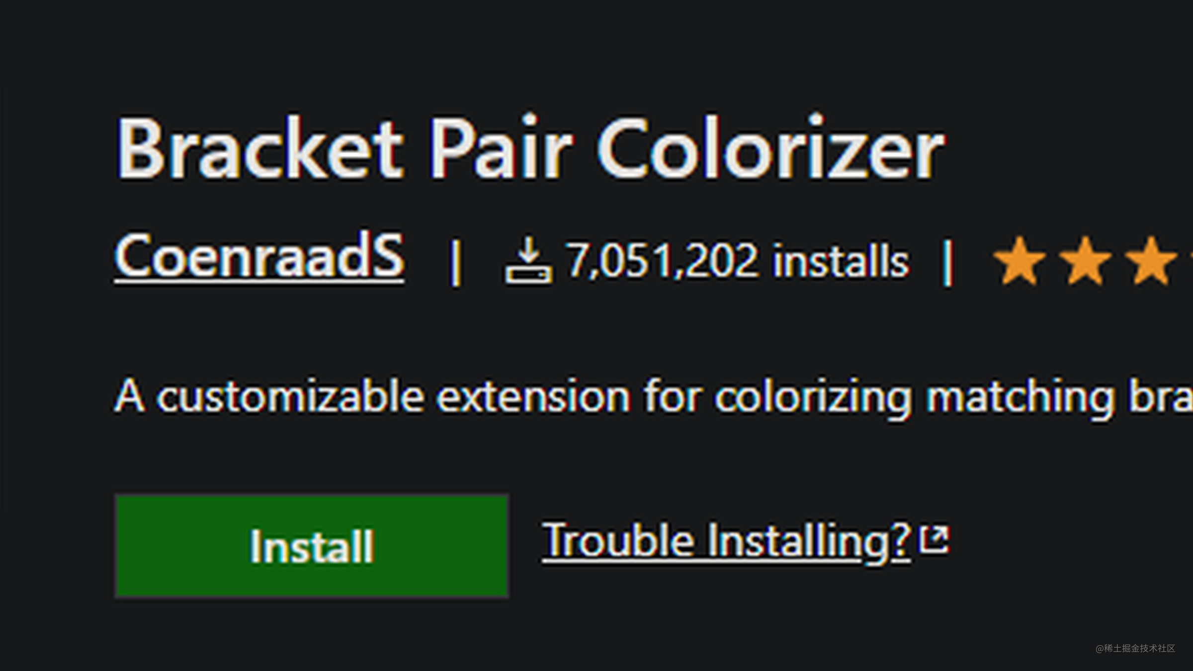 Bracket Pair Colorizer is no longer being maintained. 掘金