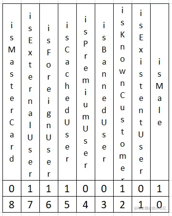以二进制格式表示的最终值