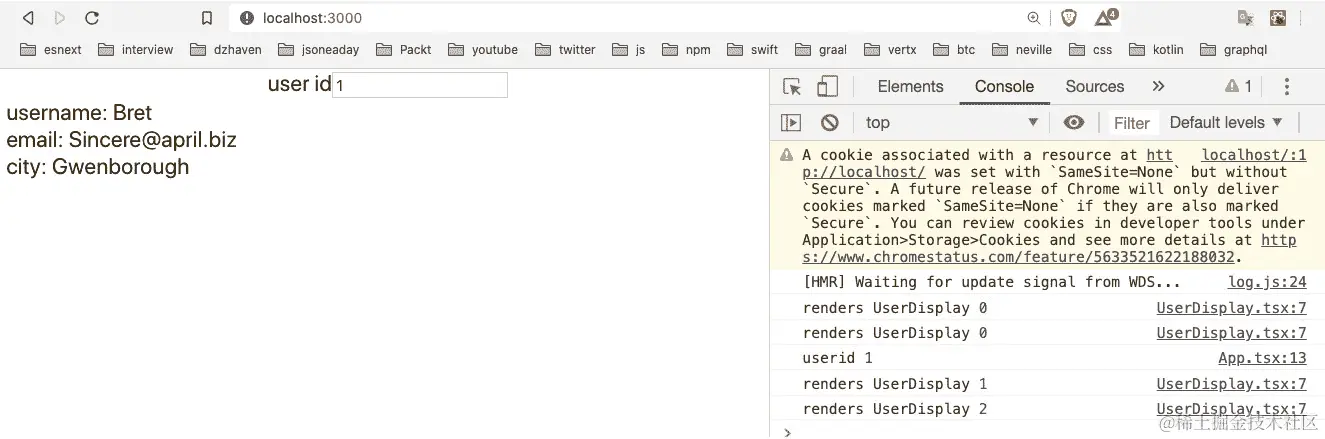 图 7.1 - 来自 Redux 存储的用户对象