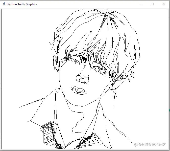 Drawing BTS (Kim Tae-hyung) using Python