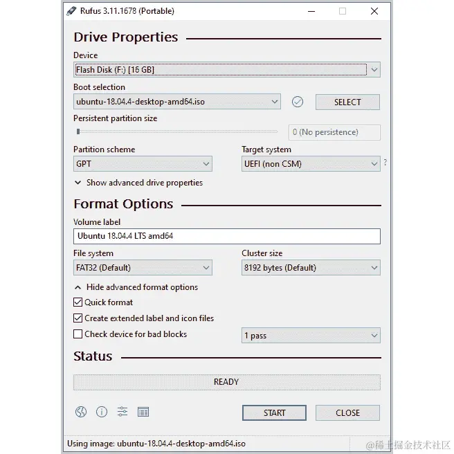 图 0.8：Rufus 的配置