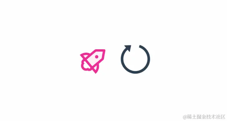 Spinning Circle Next to Rocket