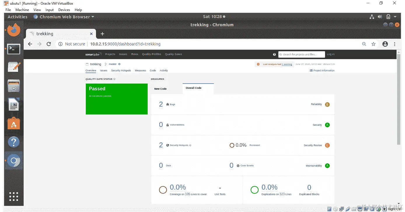 图 8.61：在 SonarQube 浏览器选项卡中显示的报告