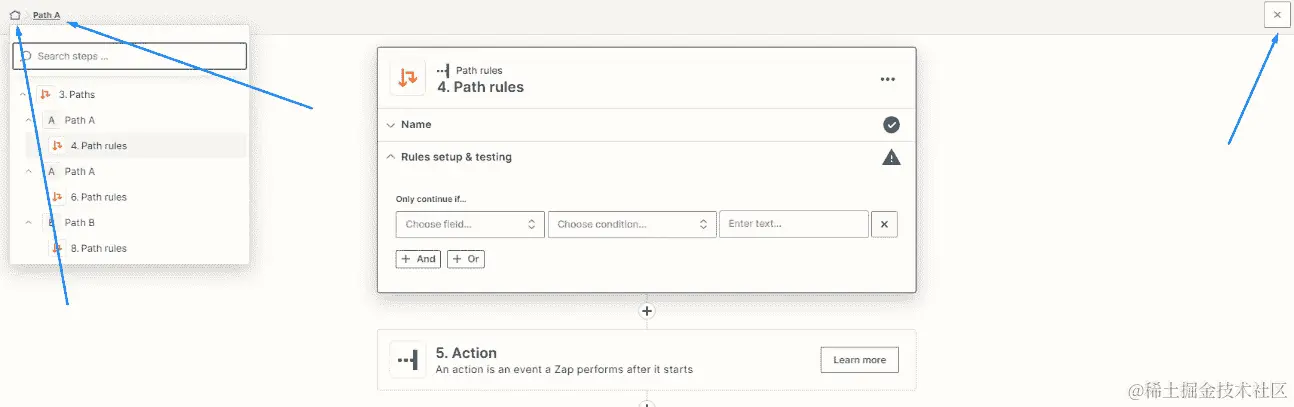 图 7.8 - 自定义 Zapier 步骤路径概述