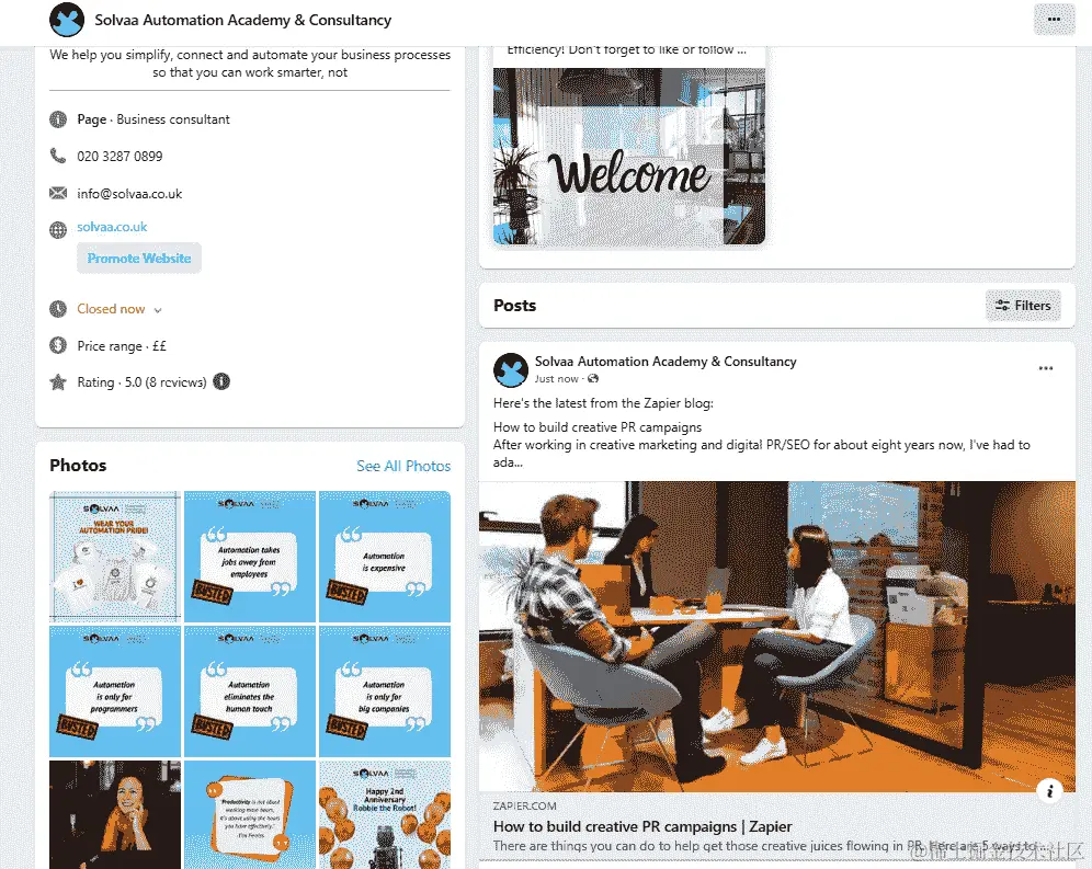 图 20.5 – Zapier 在 Facebook 页面中创建的新页面帖子的概述