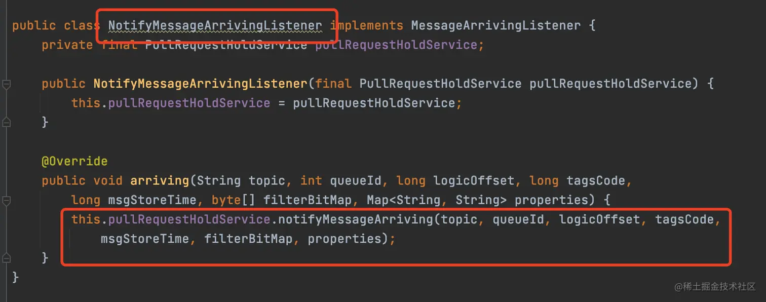 NotifyMessageArrivingListener