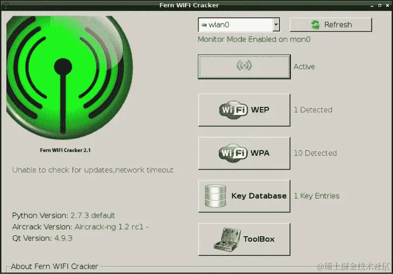 使用 Fern WiFi Cracker 进行 WEP 破解