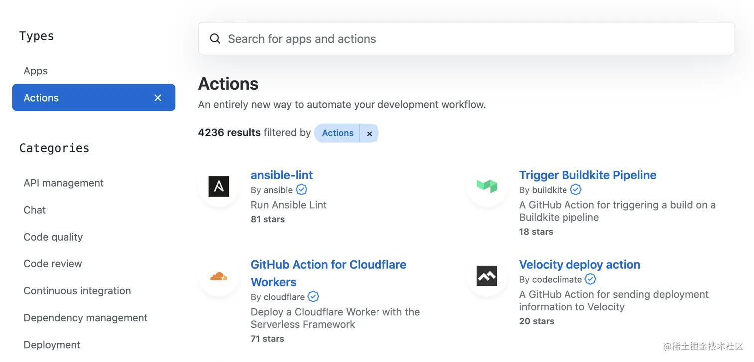 GitHub Action 列表