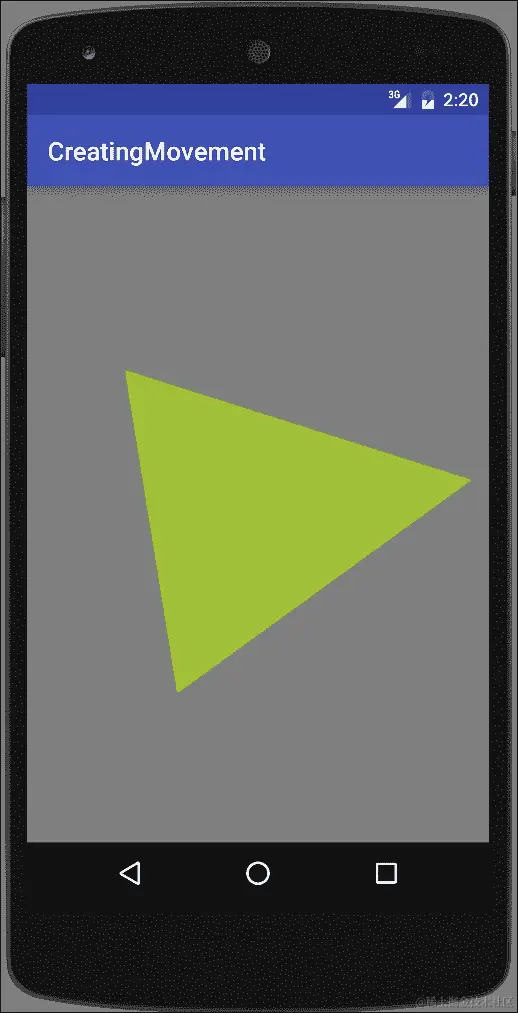 通过旋转移动三角形