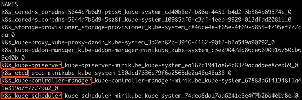 图 2.6：通过运行 Minikube VM 获取容器列表