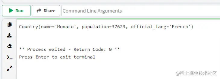 Output In CLI That Shows All Country Details But Omits The Continent Field