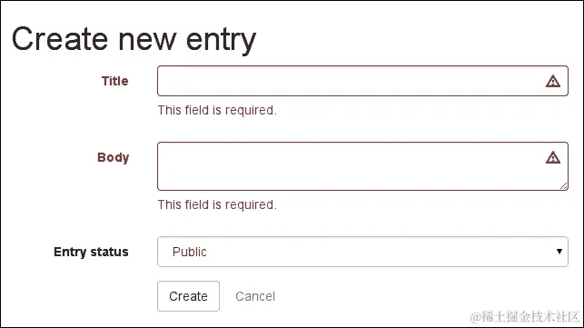 验证输入并显示错误消息