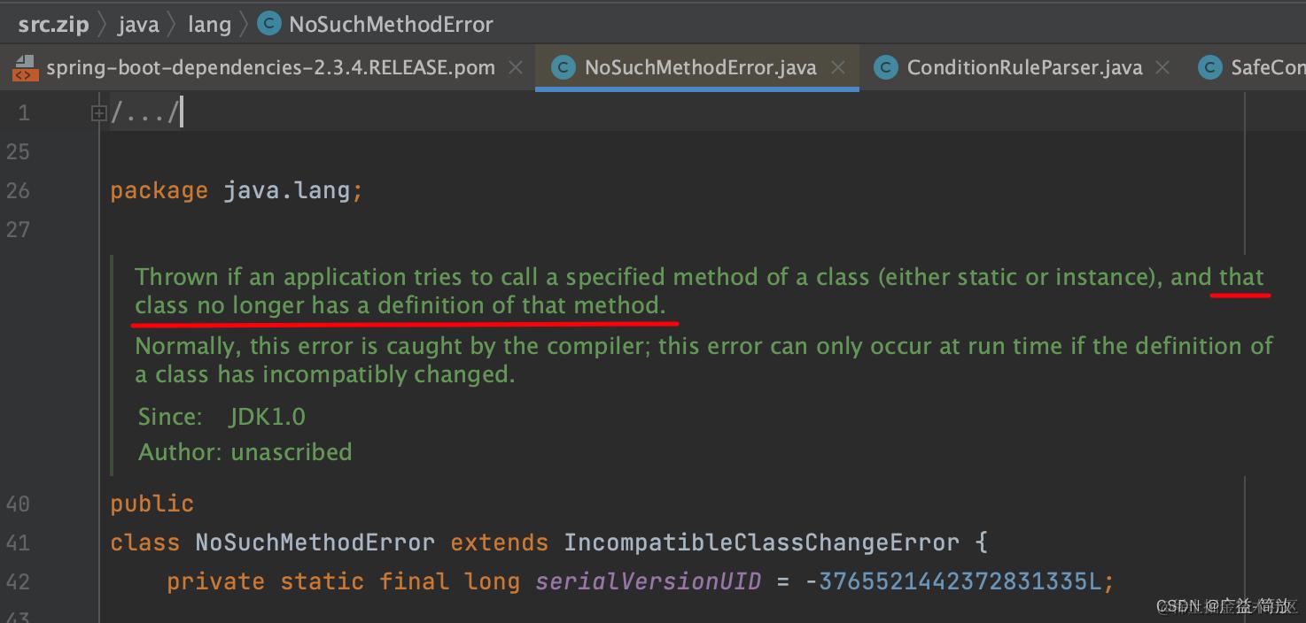 java.lang.NoSuchMethodError