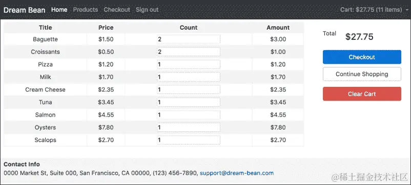 导航到购物车视图