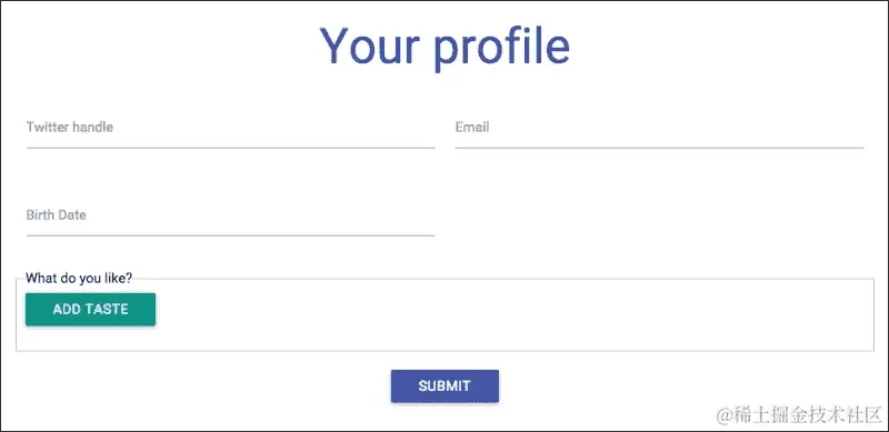个人资料页面 - 一个表单