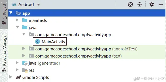 图 3.6 – com.gamecodeschool.emptyactivityapp 文件夹