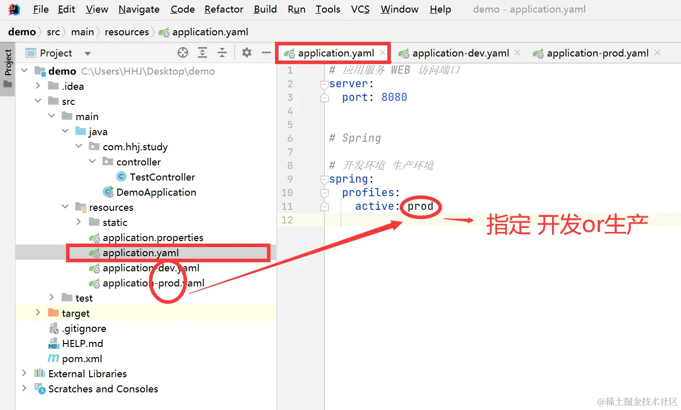 新建application.yaml主配置文件